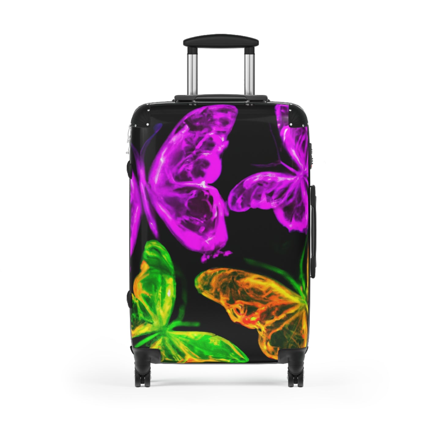"Electric Flutter" - Neon Butterflies  Suitcase
