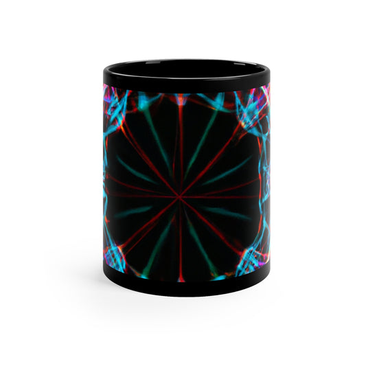 Psychedelic Chromatic Eternal space. Trippy Infninty Patterns 11oz Black Mug