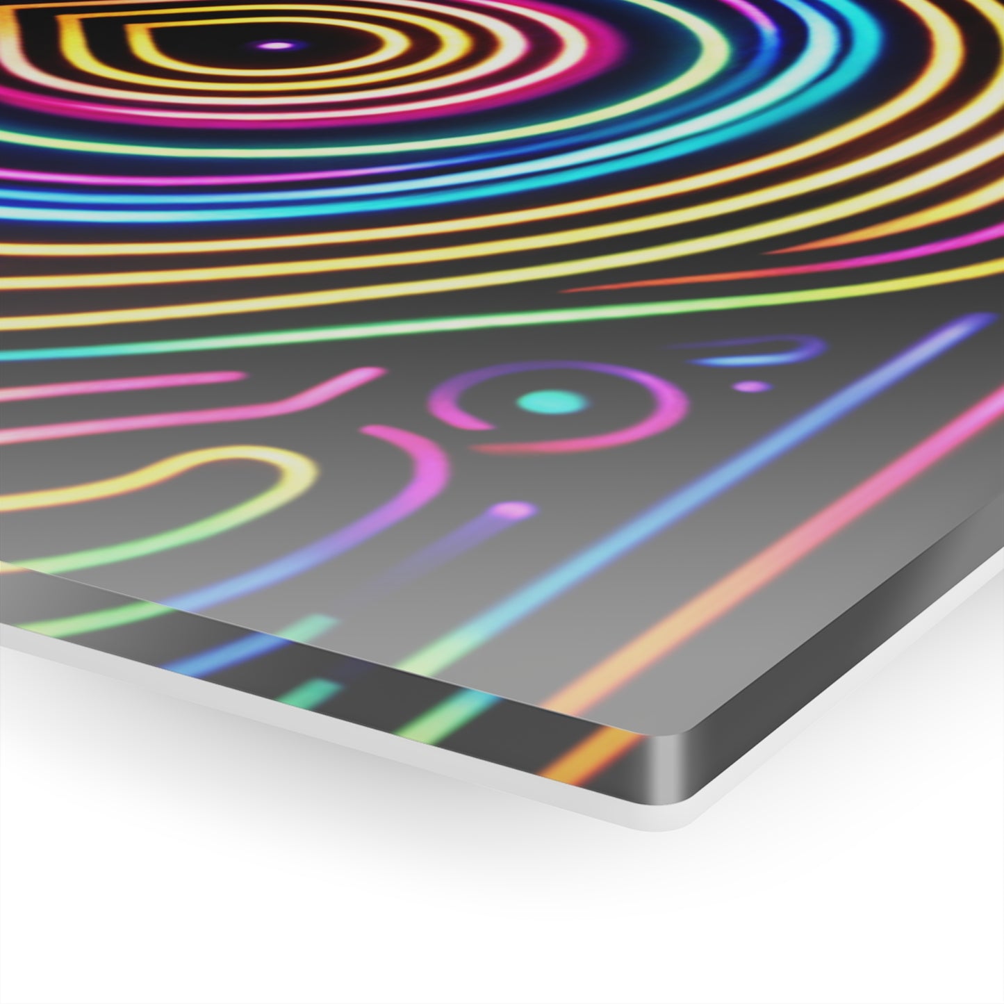 Neon Infinity Fantasia. Trippy infity Pattern 1/4" Glossy Acrylic Art