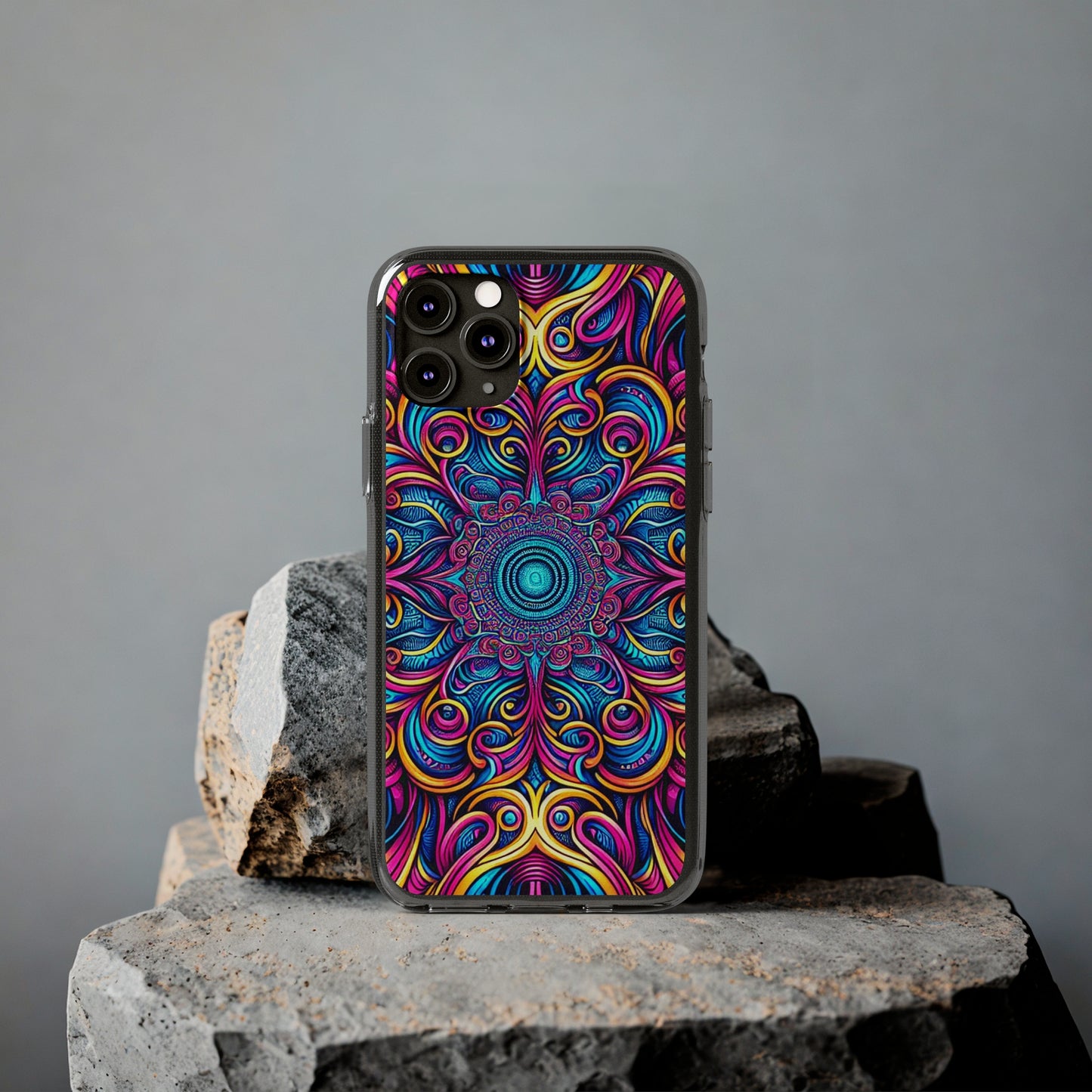 "Fantasia of Fluorescence" Infinity Patterns Art Polycarbonate Phone Case Samsung Galaxy s21 s22 Google Pixel 6 Iphone 11 12 13 14 Pro Max Mini Plus
