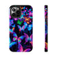 "Neon Flutterby Lights" NEON Butterflies Tough Phone Case