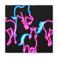 "Enchanted Fluorescence" NEON Unicorns Art Canvas