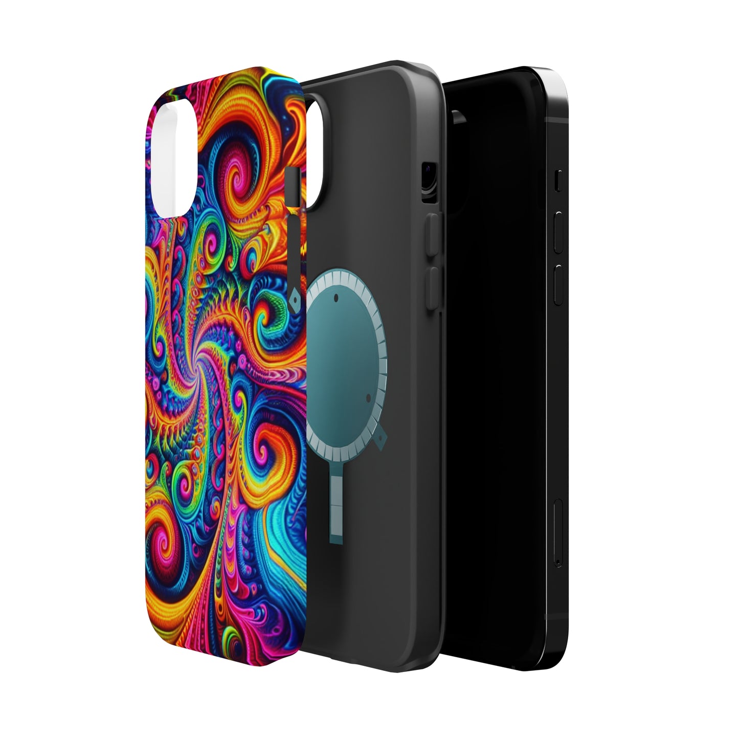 Trip-Infinite Radiance Neon Trippy Infinity Patterns Premium Art Magsafe Magnet Tough IPhone 13 14 15 Pro Plus Max and Mini in Matte and Glossy Phone cases