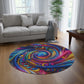 Neon Infinity Splatter Visions Infinity Patterns Round Rug