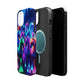 "Neon Fantasyland" Neon Unicorns Premium Art Magsafe Magnet Tough IPhone 13 14 15 Pro Plus Max and Mini in Matte and Glossy Phone cases