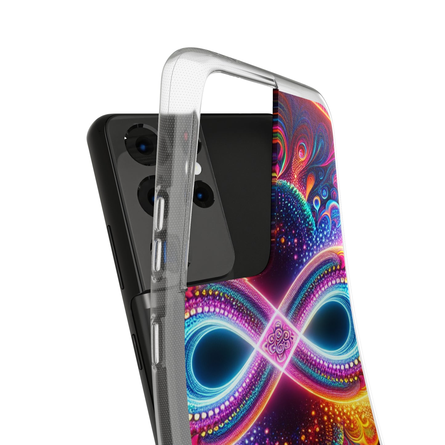 "Neon Psychedelic Infinity" Infinity Patterns Art Polycarbonate Phone Case