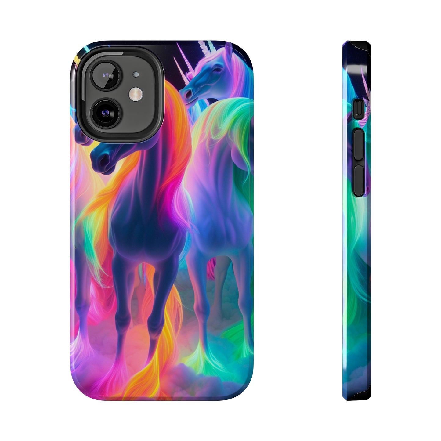 Vividly Rainbow Dreaming NEON Unicorns Tough Phone Case