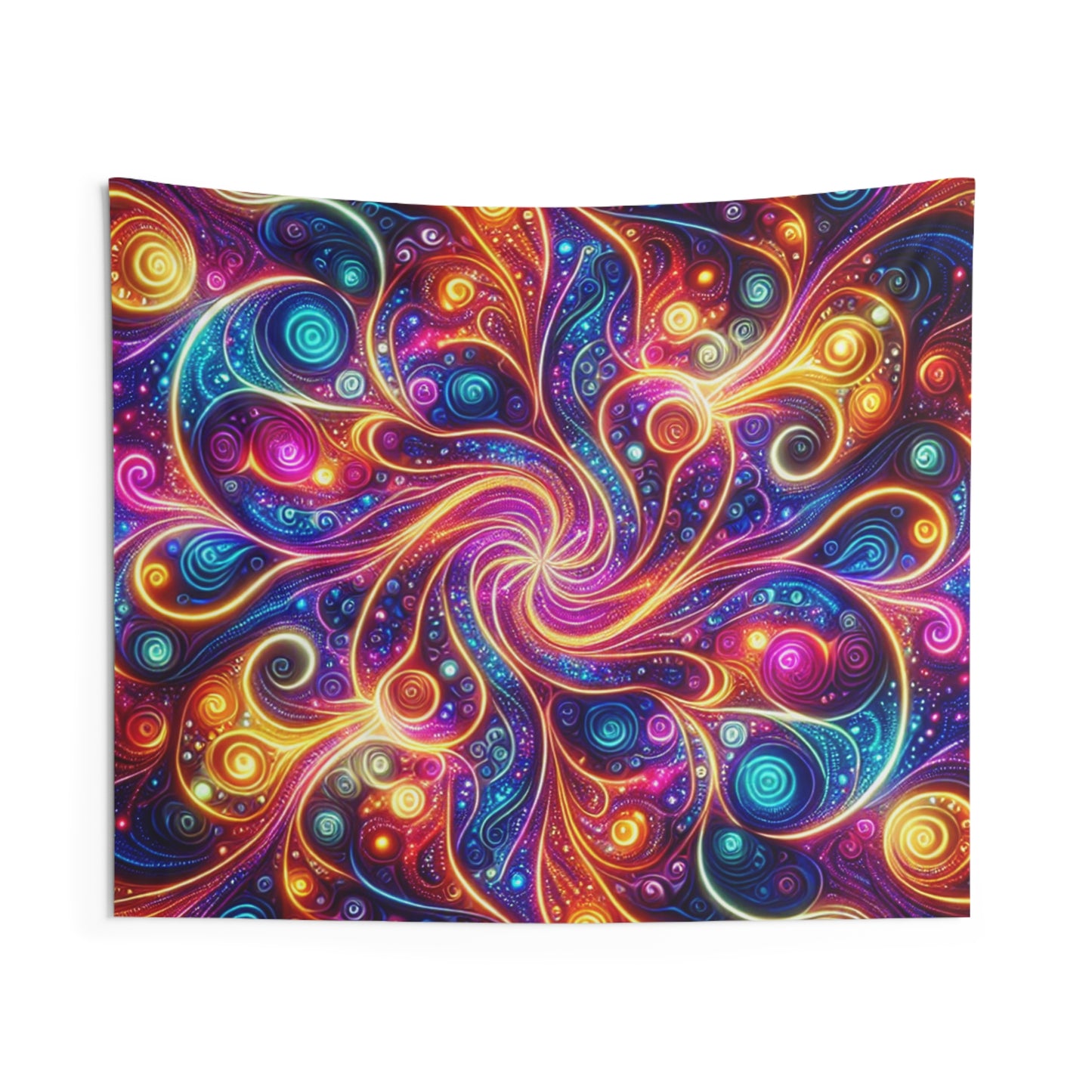 Vivid Cosmic Fractal Euphoria. Infinity Patterns Art Tapestry