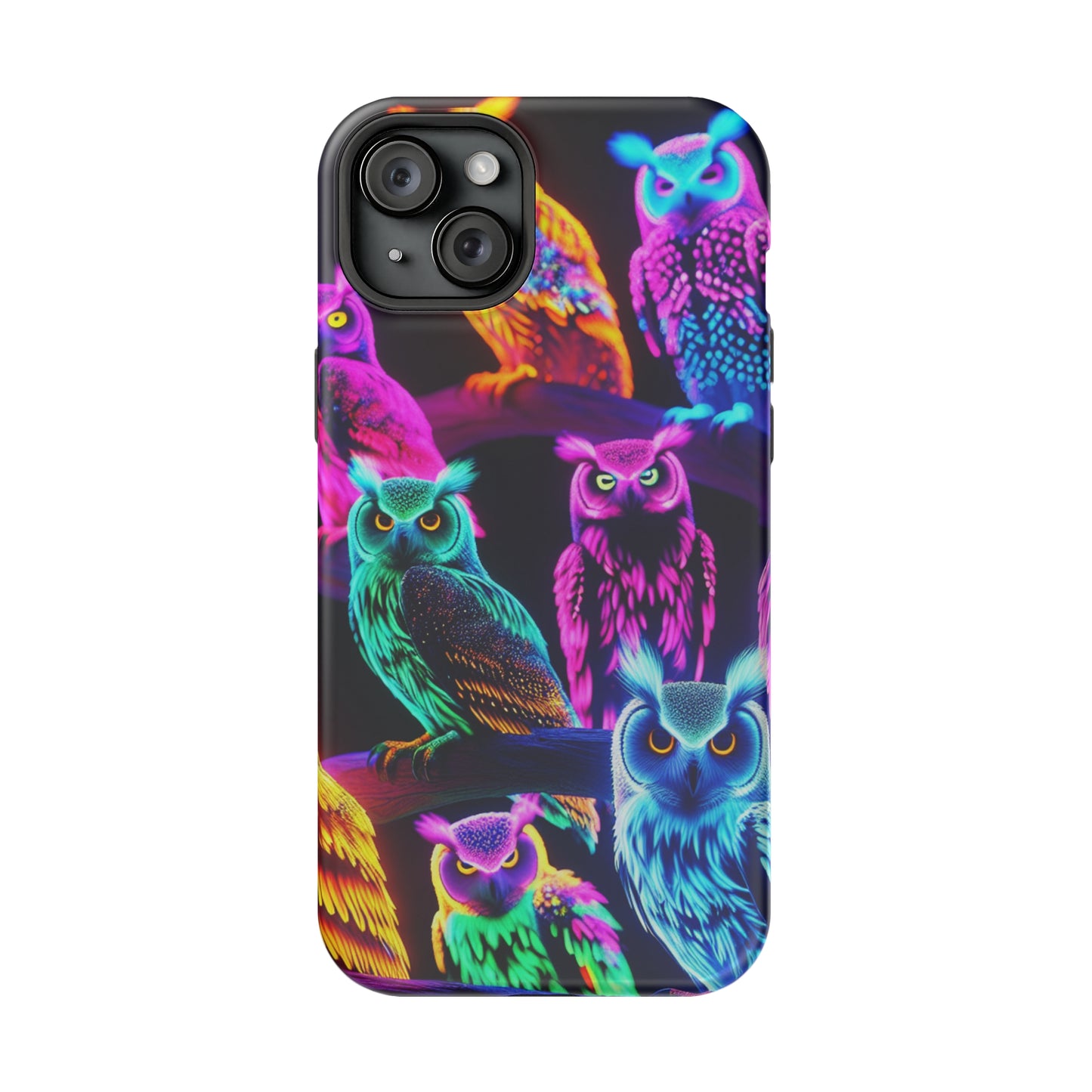 Neon Night Owls. Neon Owls Premium Art Magsafe Magnet Tough IPhone 13 14 15 Pro Plus Max and Mini in Matte and Glossy Phone cases