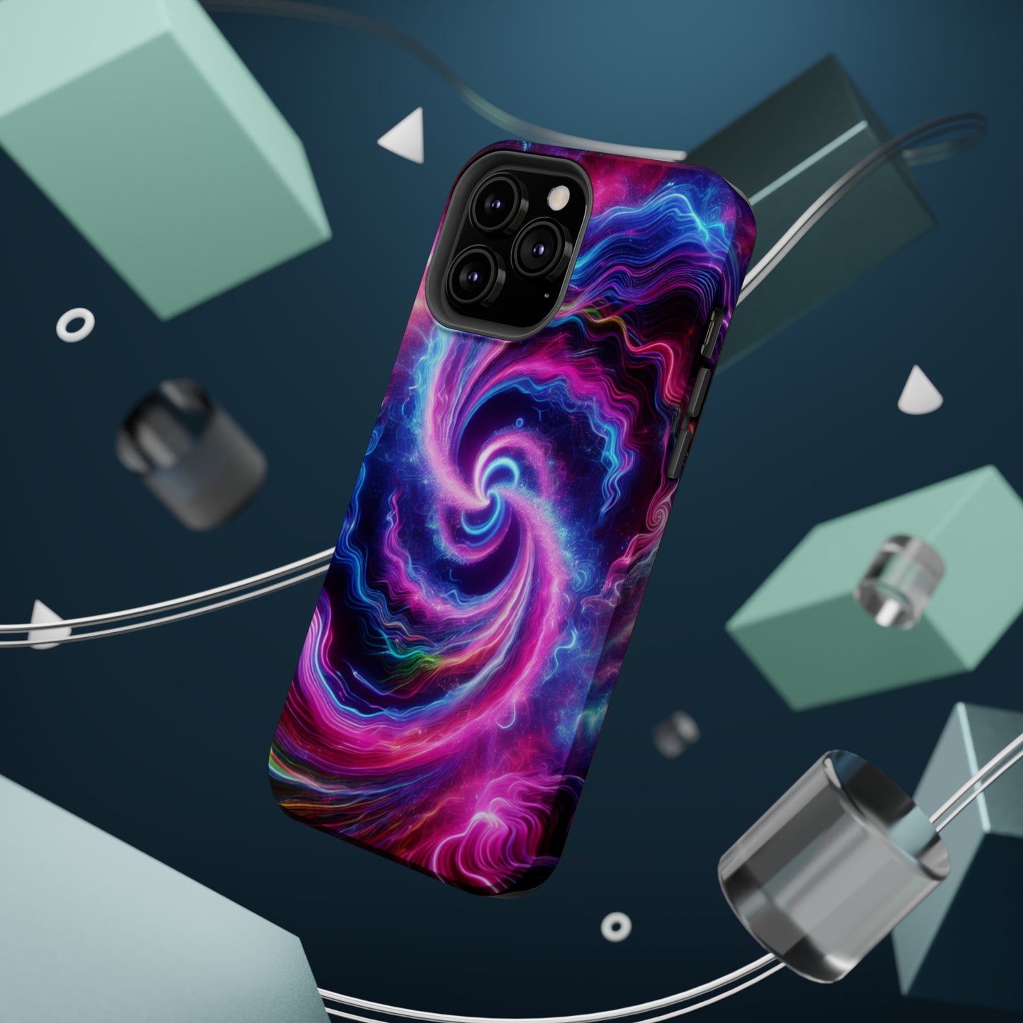 Infinite Neon Horizon Neon Trippy Infinity Patterns Premium Art Magsafe Magnet Tough IPhone 13 14 15 Pro Plus Max and Mini in Matte and Glossy Phone cases