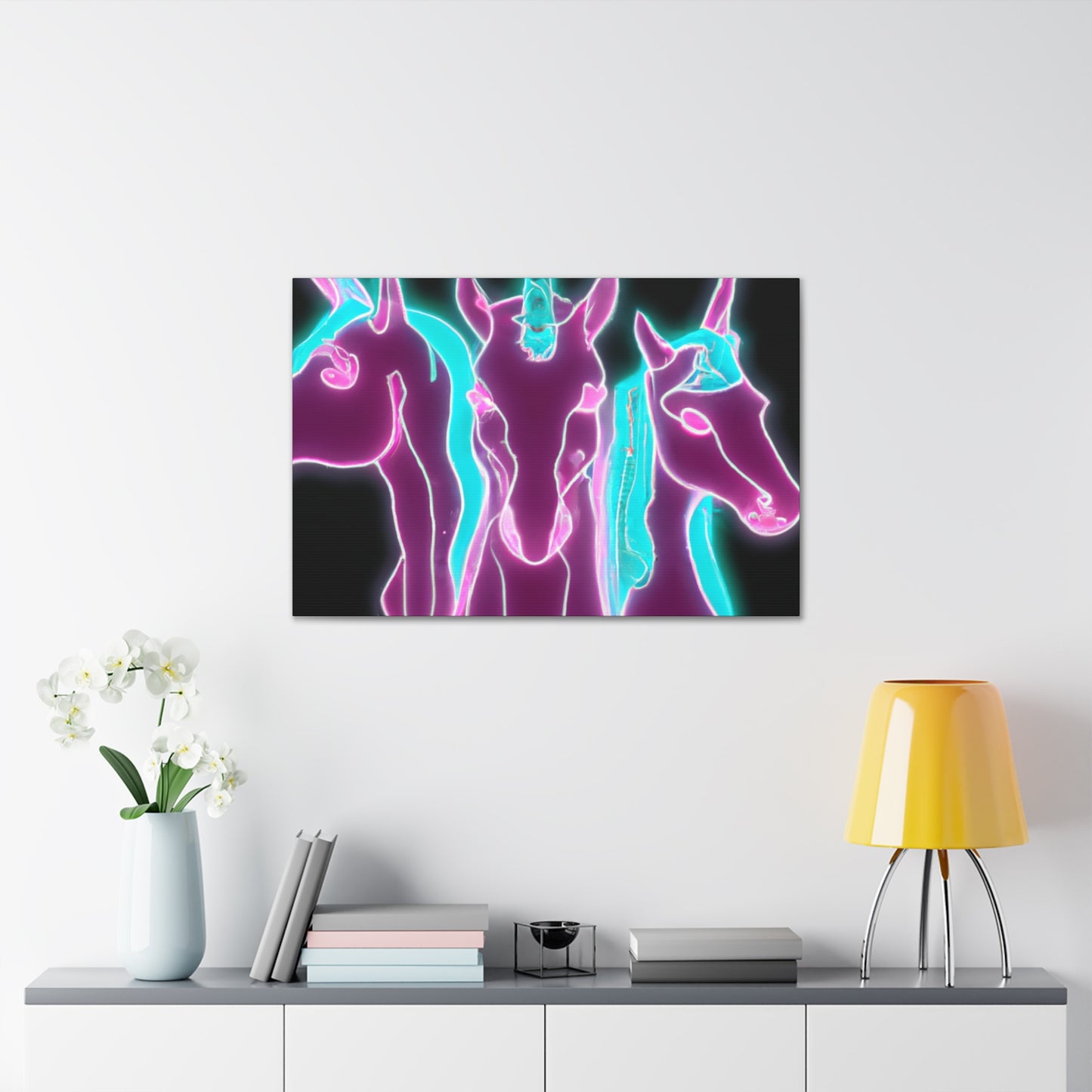 "Neon Unicorn Posse" NEON Unicorns Art Canvas