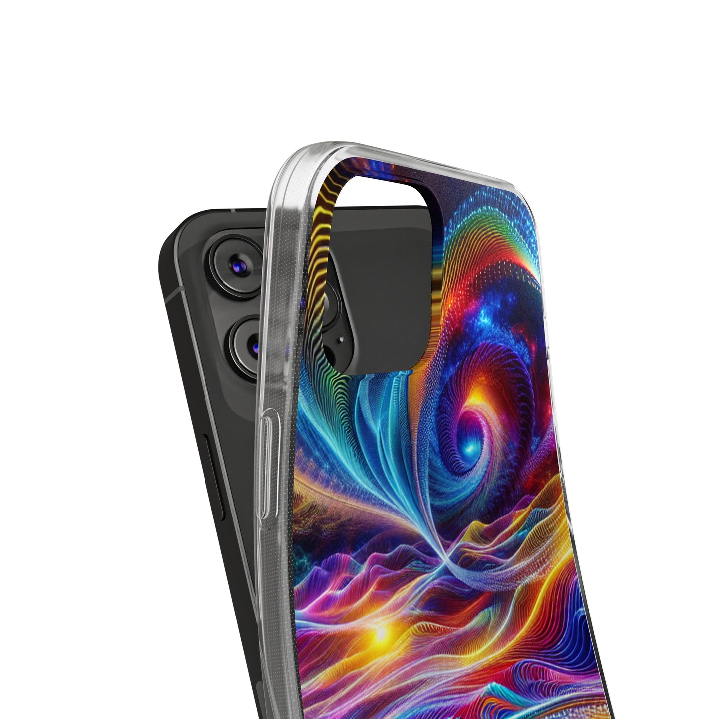 Neon Vortex. Infinity Patterns Art Polycarbonate Phone Case