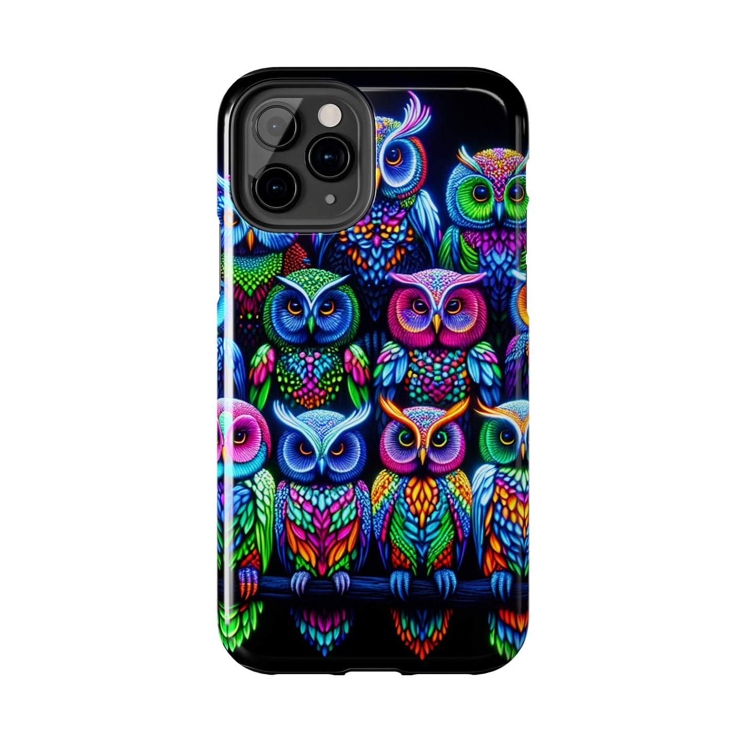 Neon Nocturnal Spectacle. NEON Owls Tough Phone Case