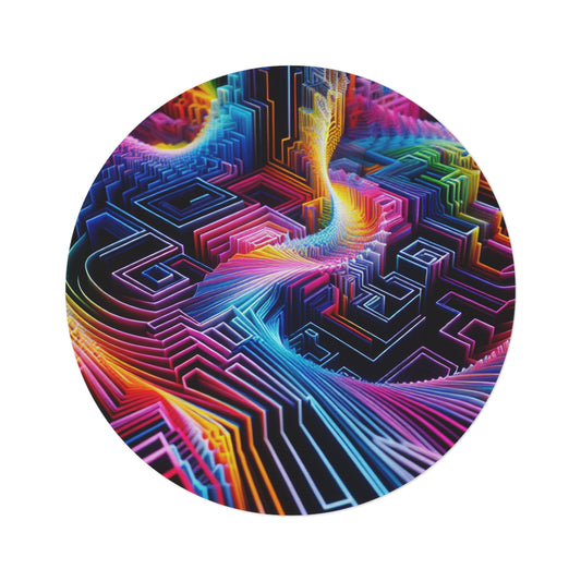Neon Infinity Vortex Infinity Patterns Round Rug