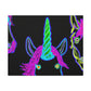 Vibrant Neon Magic. NEON Unicorns Art Canvas