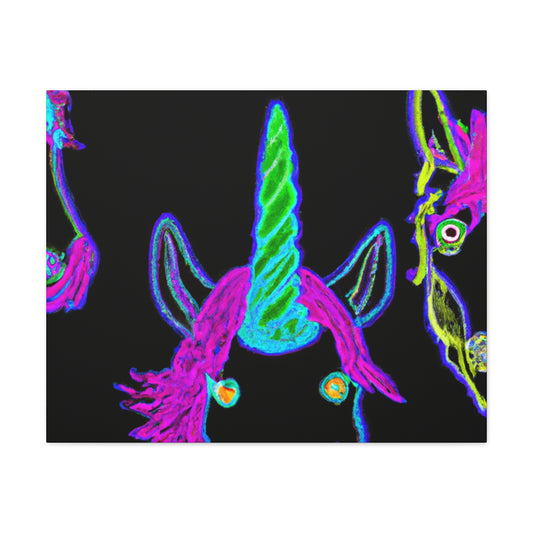 Vibrant Neon Magic. NEON Unicorns Art Canvas