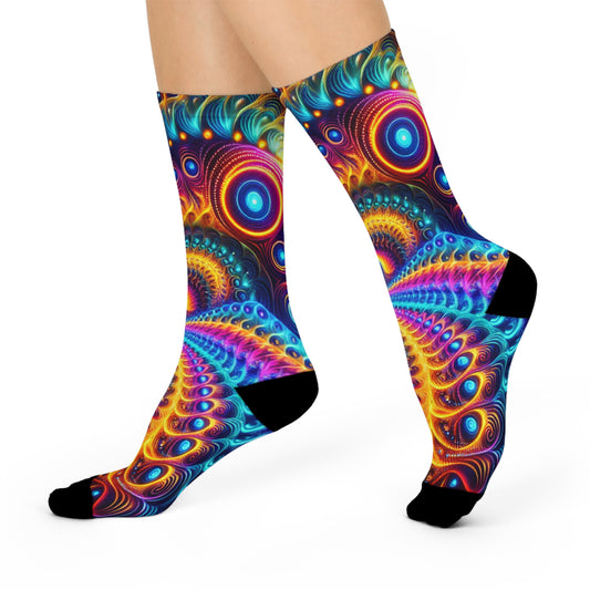 InfiniteVibrancy! Trippy Cushioned Crew Socks
