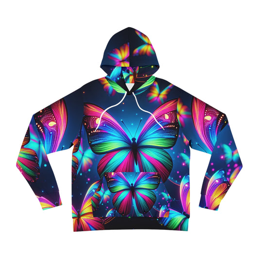 'Nebulae of Neon Butterflies' - Butterflies AOP Hoodie
