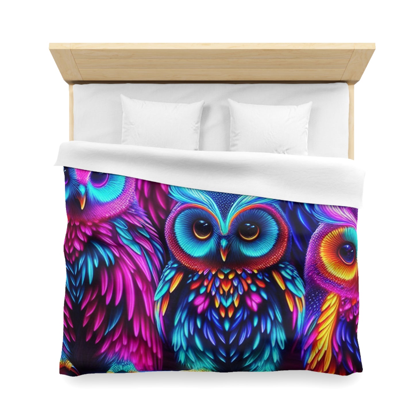 Fernando da Vinci - NEON Owls Microfiber Duvet Cover