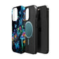 "Neon Dreamscape" Neon Butterflies and Mushrooms Premium Art Magsafe Magnet Tough IPhone 13 14 15 Pro Plus Max and Mini in Matte and Glossy Phone cases