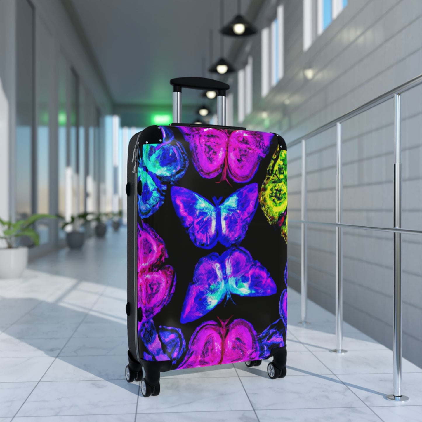 Neon Flight Fantasy - Neon Butterflies  Suitcase