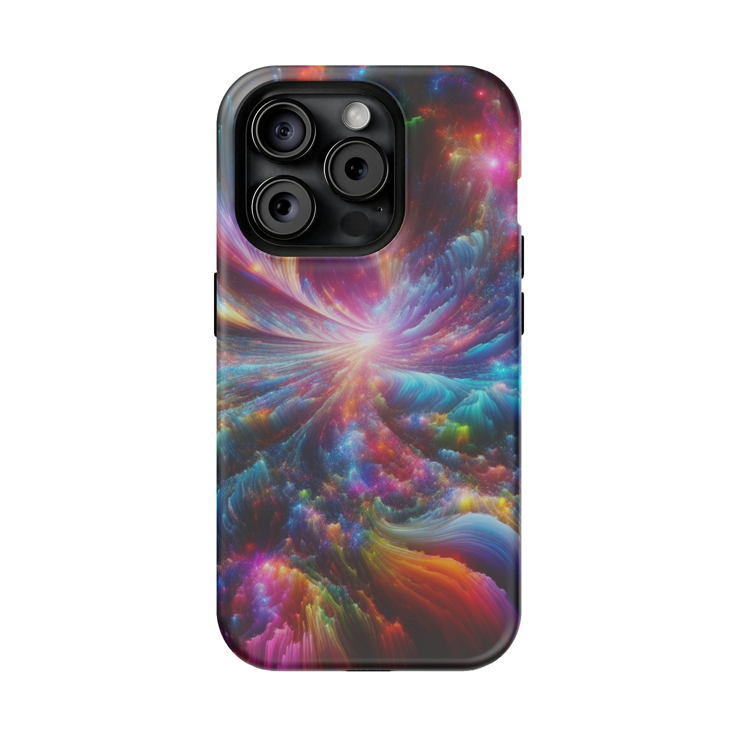 Neon Infinity Chromadrift. Neon Trippy Infinity Patterns Premium Art Magsafe Magnet Tough IPhone 13 14 15 Pro Plus Max and Mini in Matte and Glossy Phone cases