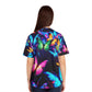 "Vibrant Neon Flutterby Dance" Neon Butterflies Womans Jersey
