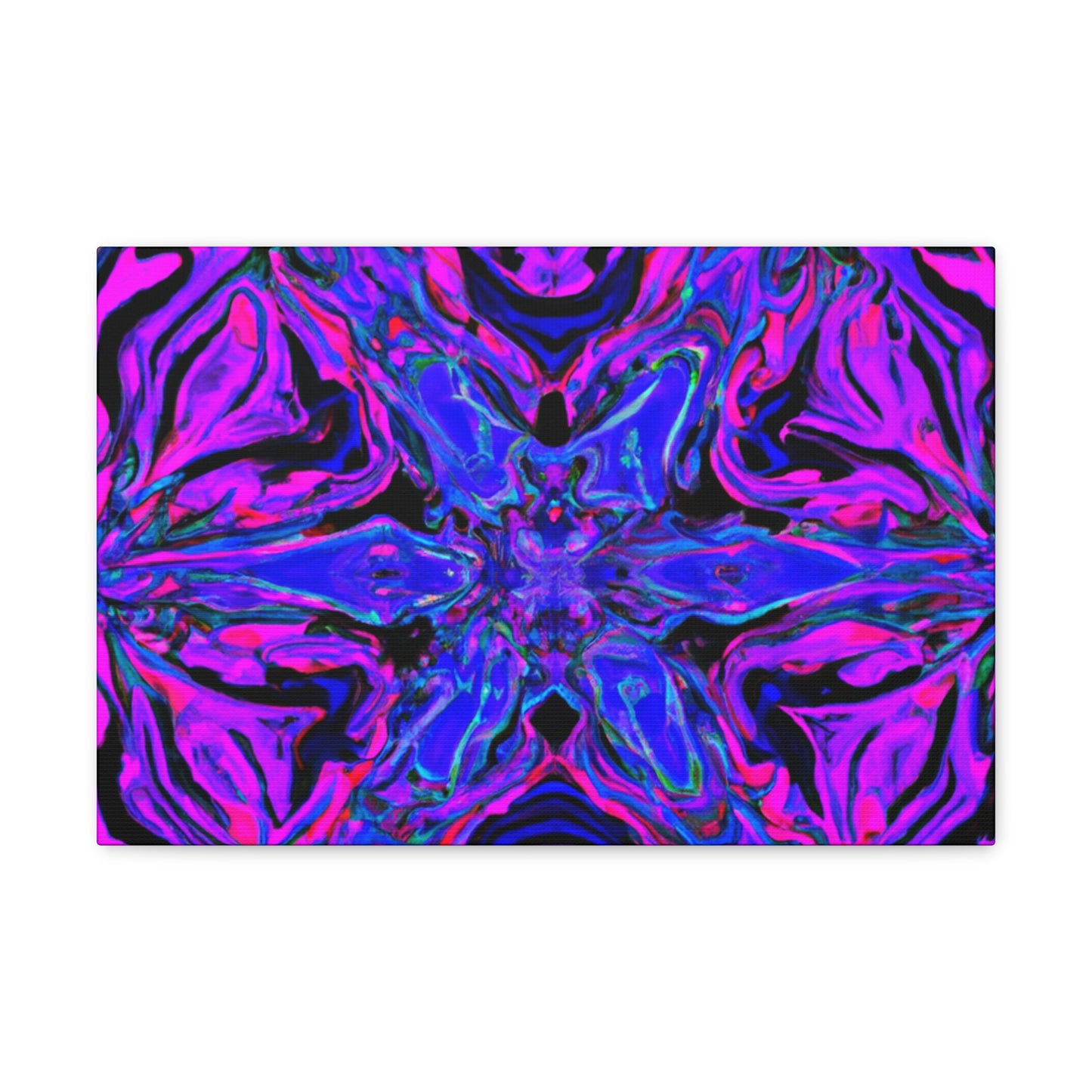 Vivid Trancendent Neon Dimensions. Trippy Infinity Patterns Art Canvas