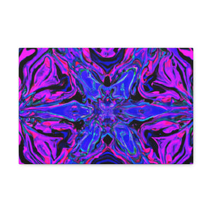 Vivid Trancendent Neon Dimensions. Trippy Infinity Patterns Art Canvas