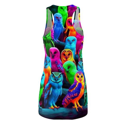 Neon Nocturnal Choir Neon Owls Racerback Dress