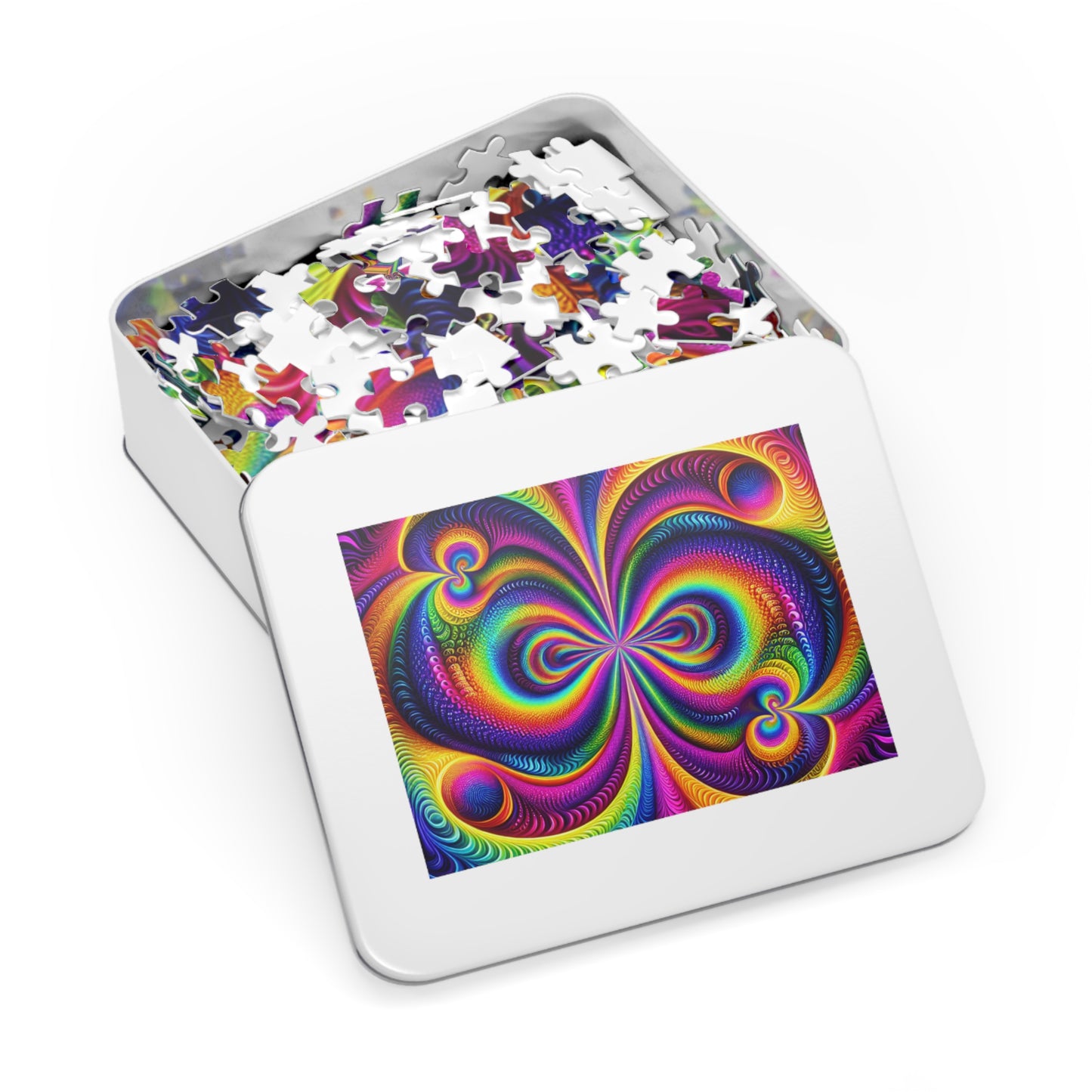 VibNeoInfinPaint - Neon Trippy Infinity Patterns Puzzle 30, 110, 252, and 1000 Pieces