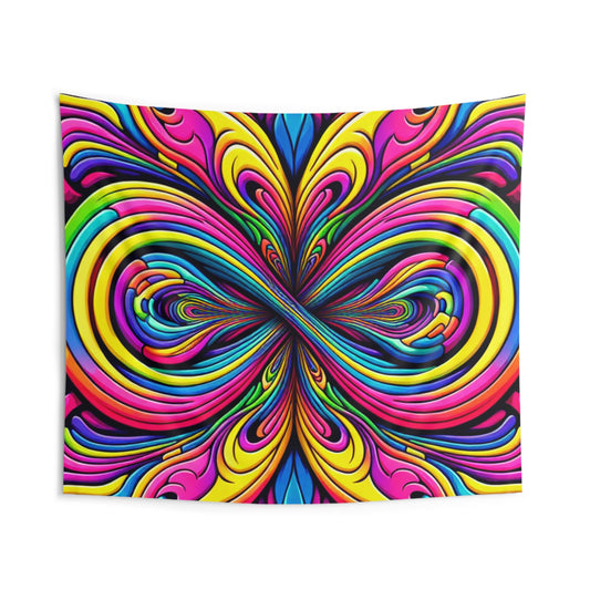 Cosmic Electrifying Abstraction. Infinity Patterns Art Tapestry