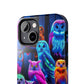 Neon Party of Owls NEON Owls Phone Case Iphone 7 8 9 10 11 12 13 14 Pro Max Mini Plus XR XS SE