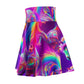 "Neon Dreamscape" -NEON Unicorns Woman' Skater Skirt