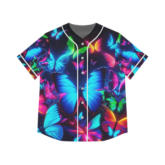 "Luminous Neon Flight" Neon Butterflies Womans Jersey