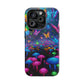 Neon Fruition Neon Butterflies and Mushrooms Premium Art Magsafe Magnet Tough IPhone 13 14 15 Pro Plus Max and Mini in Matte and Glossy Phone cases