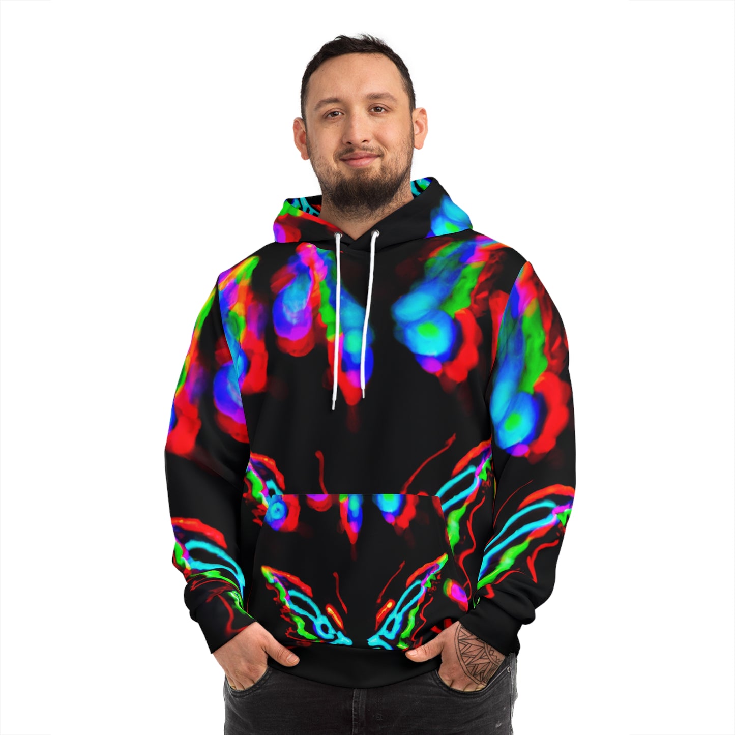 Vivid Butterflies Aurora - Butterflies AOP Hoodie
