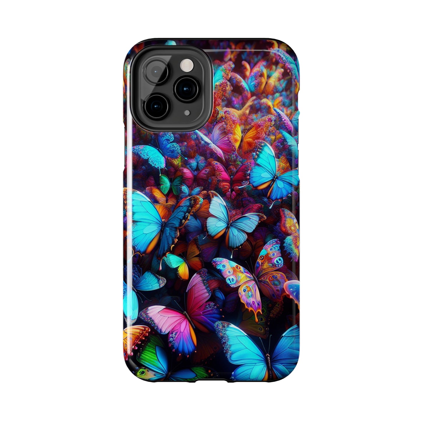 "Illuminated Flight" NEON Butterflies Tough Phone Case