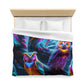 Giovanni Bartolomeo - NEON Owls Microfiber Duvet Cover