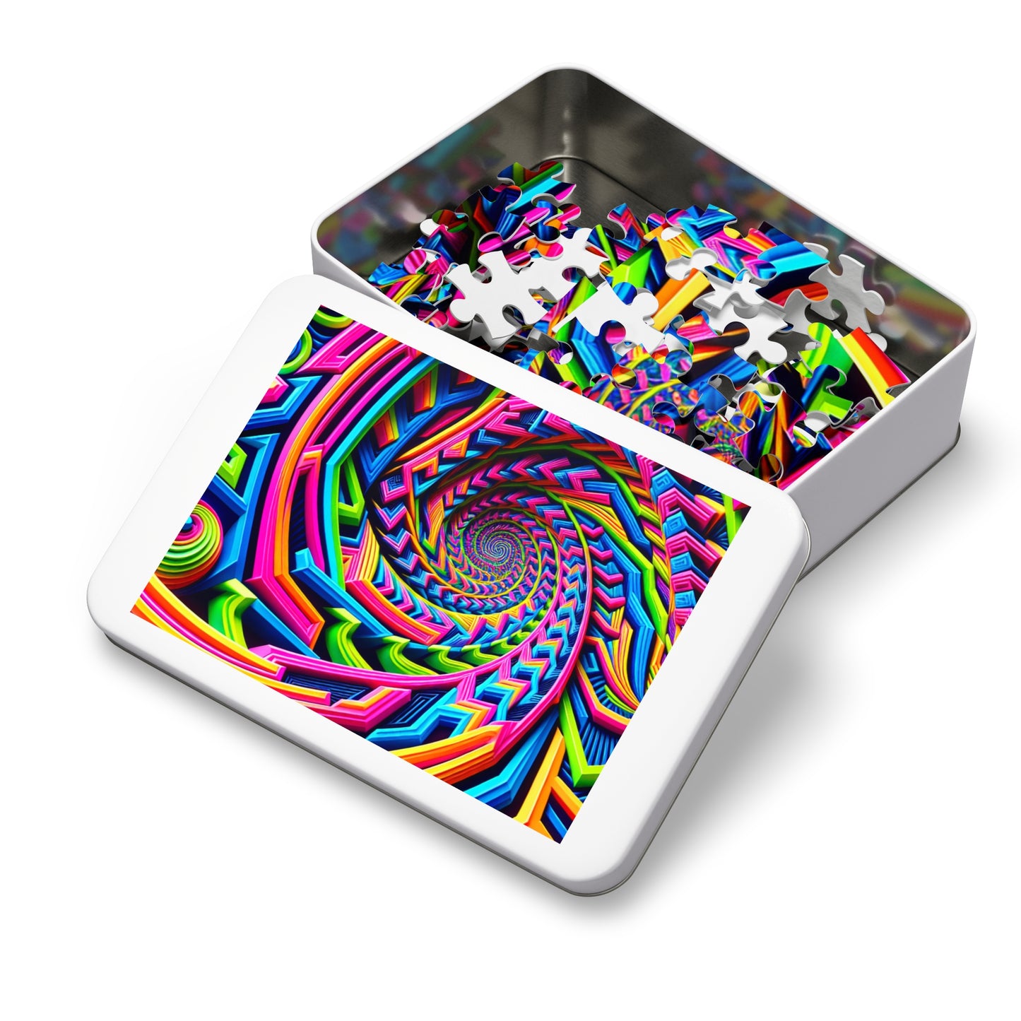Neon Infinipat. - Neon Trippy Infinity Patterns Puzzle 30, 110, 252, and 1000 Pieces