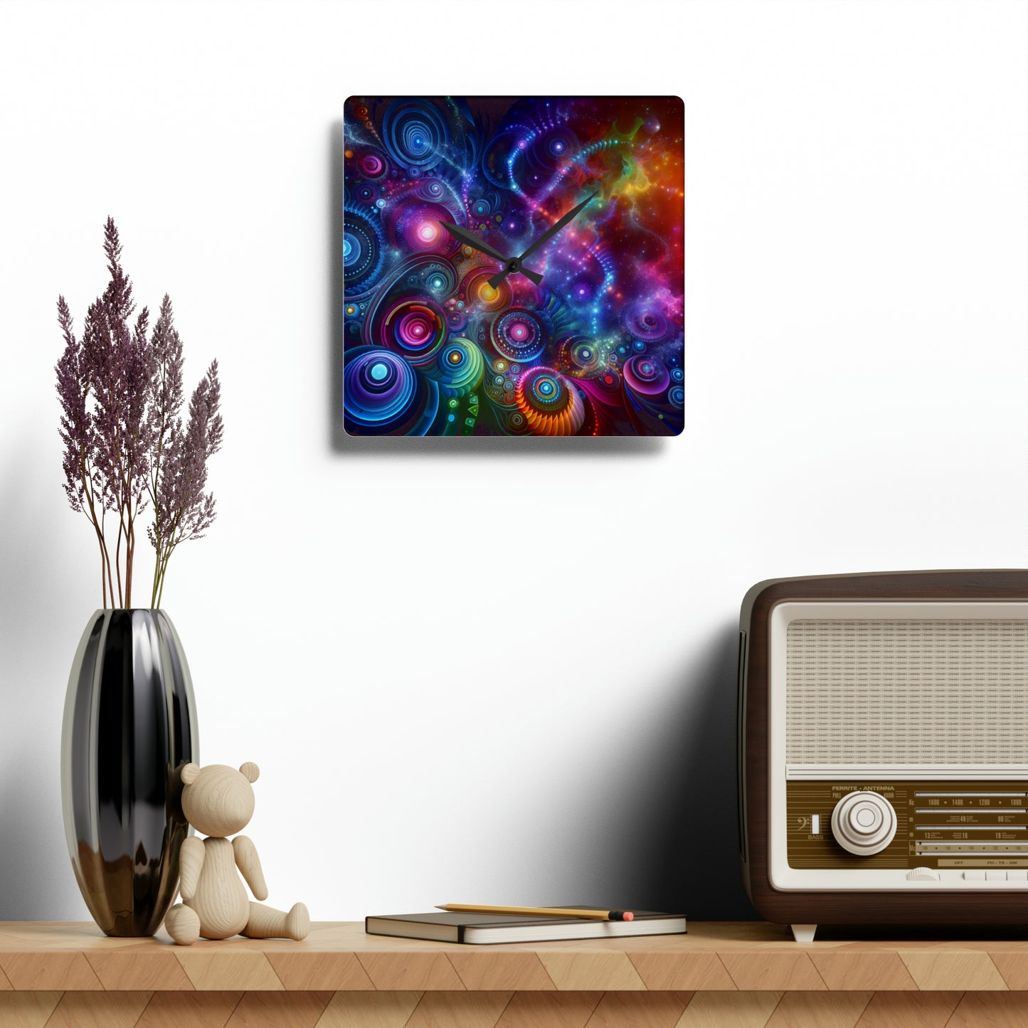 Neon Infinity Toonz. Infinity Patterns Art Acrylic Clock