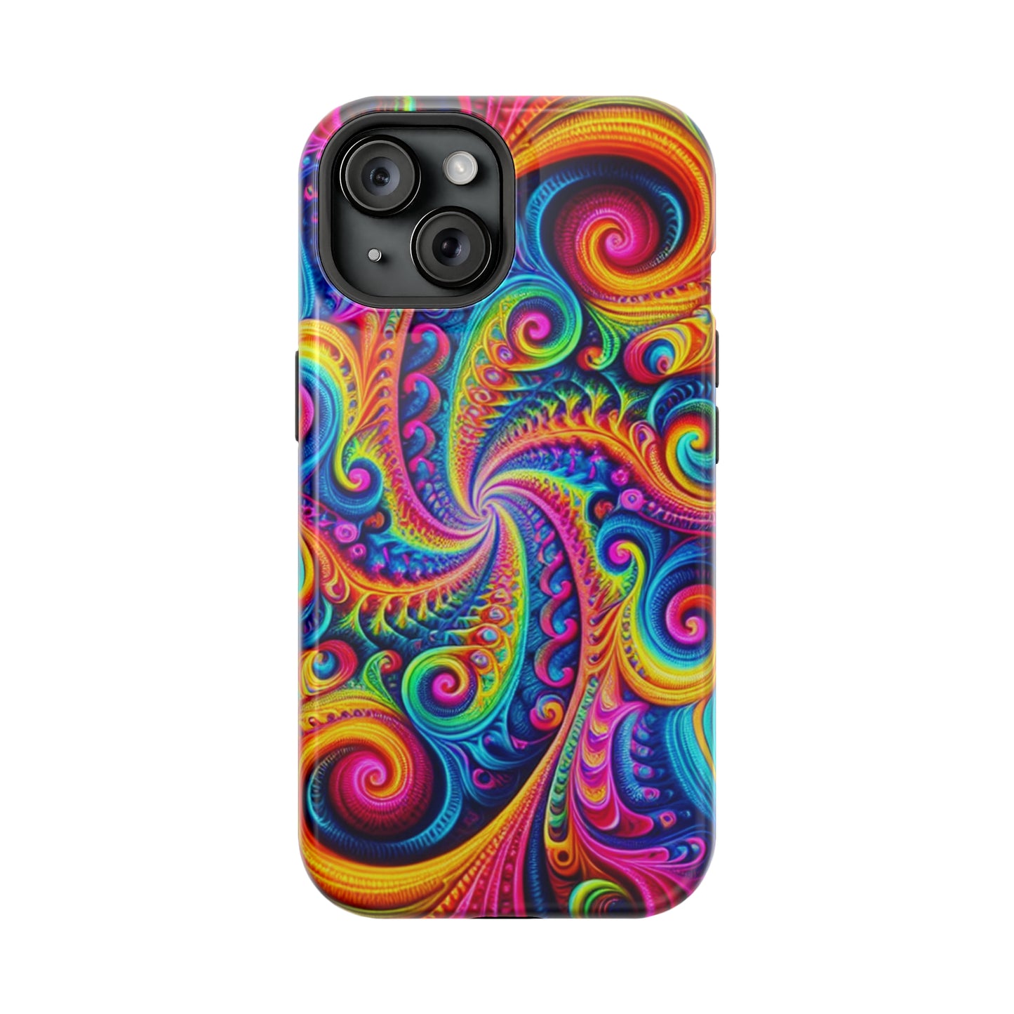 Trip-Infinite Radiance Neon Trippy Infinity Patterns Premium Art Magsafe Magnet Tough IPhone 13 14 15 Pro Plus Max and Mini in Matte and Glossy Phone cases