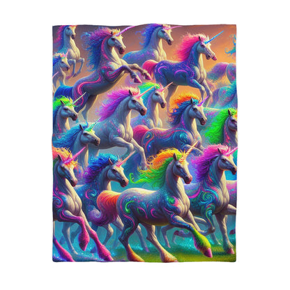 Pietro Romano - NEON Unicorns Microfiber Duvet Cover