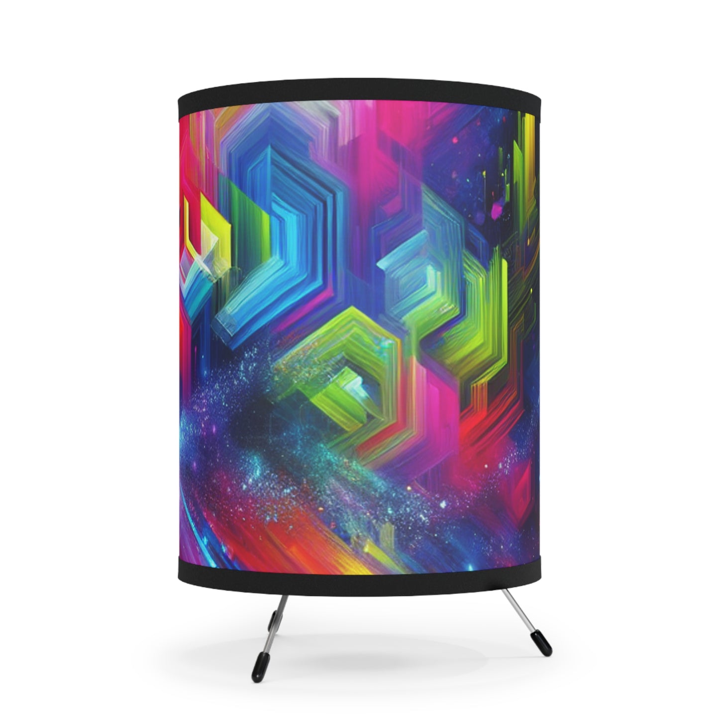 Otto the Masterful - Trippy Infity Patterns Art Tripod Lamp