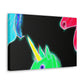 "Neon Rainbow Unicorn Cluster" NEON Unicorns Art Canvas