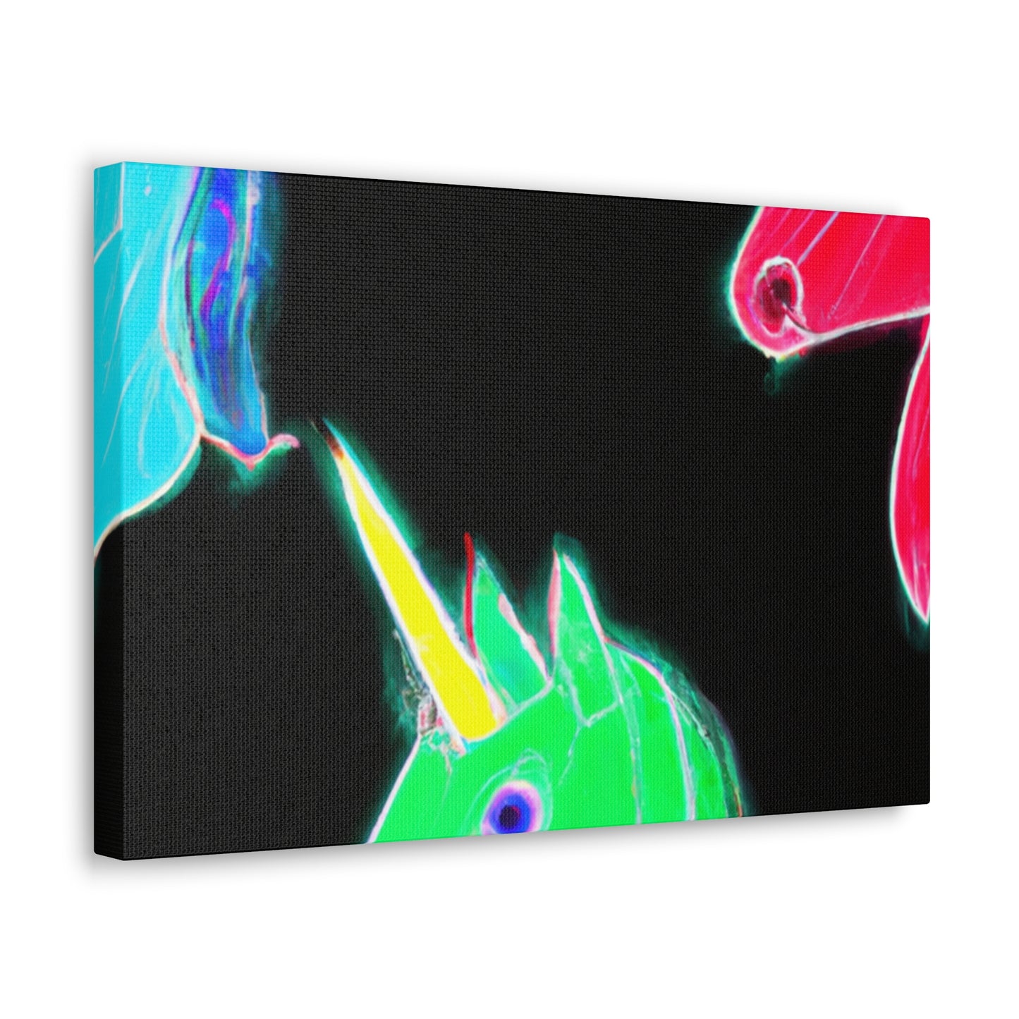 "Neon Rainbow Unicorn Cluster" NEON Unicorns Art Canvas