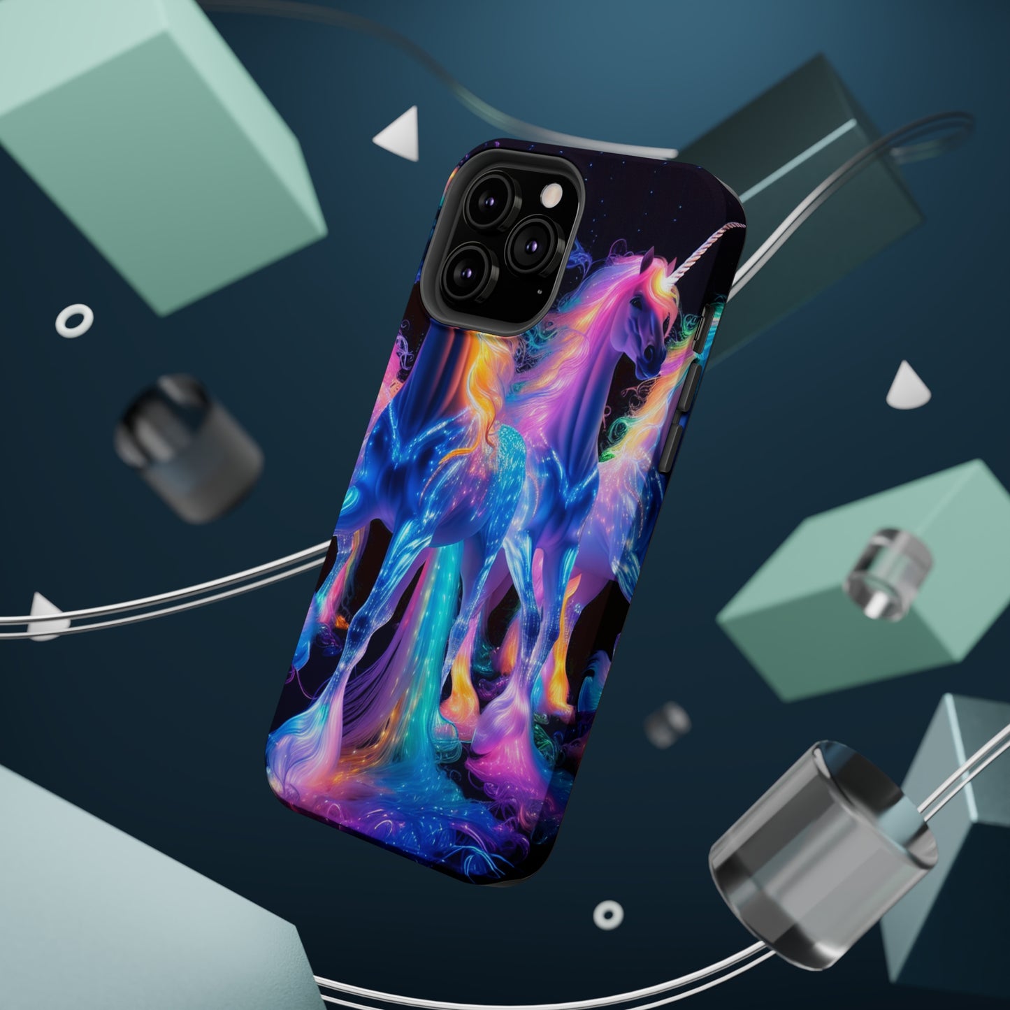 Neon Unicorn Bliss Neon Unicorns Premium Art Magsafe Magnet Tough IPhone 13 14 15 Pro Plus Max and Mini in Matte and Glossy Phone cases