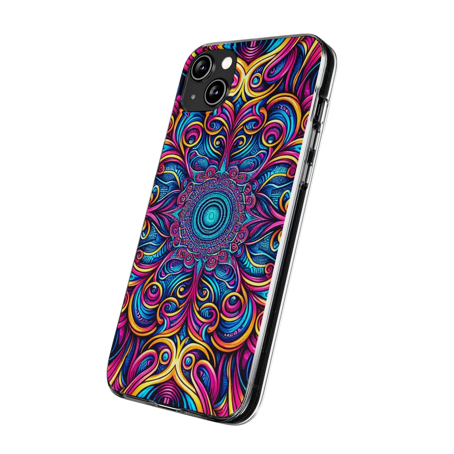"Fantasia of Fluorescence" Infinity Patterns Art Polycarbonate Phone Case Samsung Galaxy s21 s22 Google Pixel 6 Iphone 11 12 13 14 Pro Max Mini Plus
