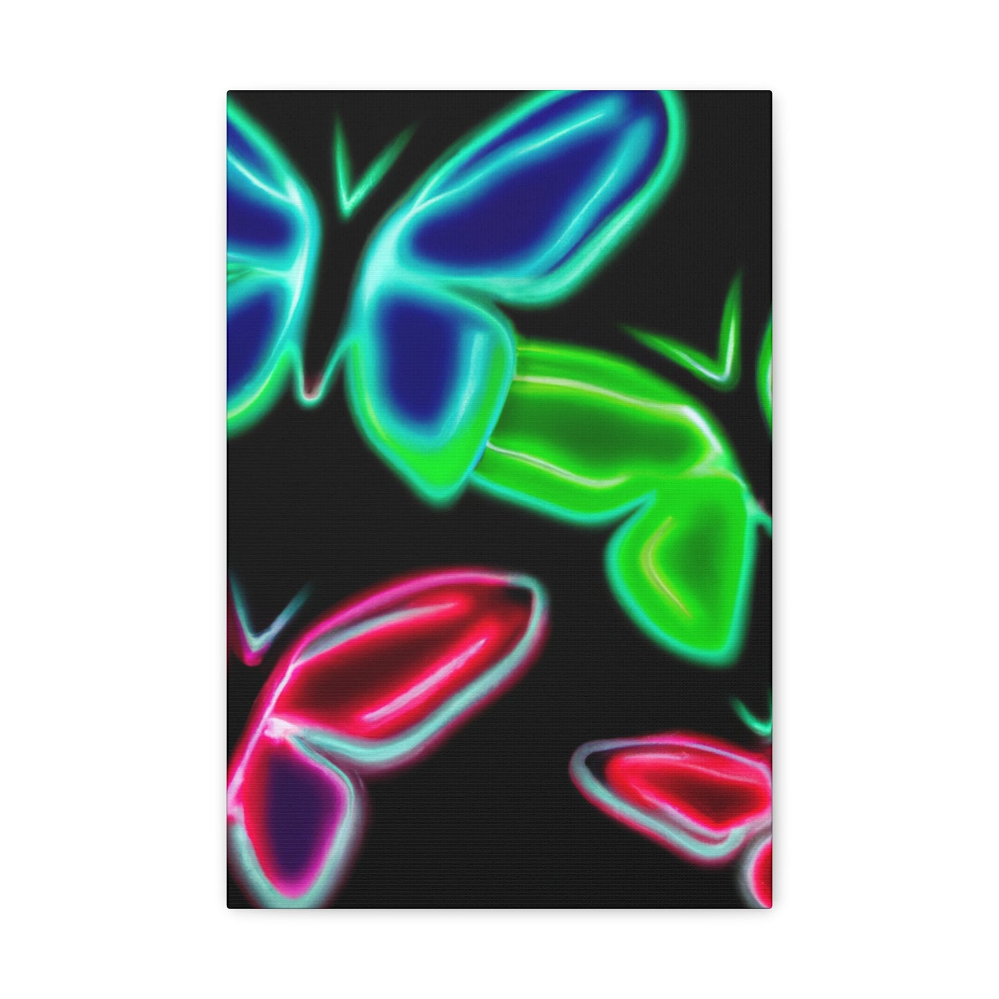 Neon Butterflies Cascade. Neon Butterflies  Art Canvas