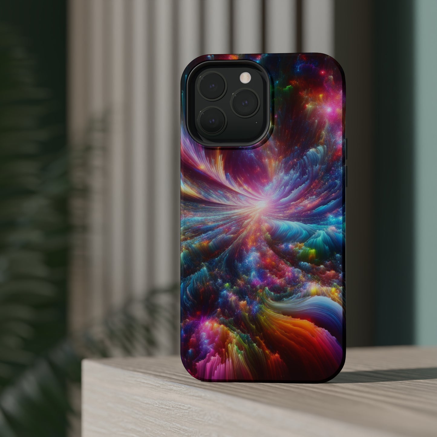 Neon Infinity Chromadrift. Neon Trippy Infinity Patterns Premium Art Magsafe Magnet Tough IPhone 13 14 15 Pro Plus Max and Mini in Matte and Glossy Phone cases